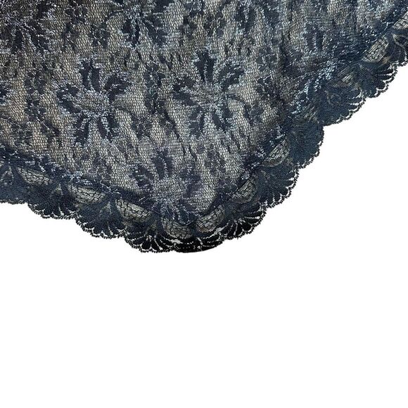 Randolph Duke  Vintage 1990s Black Lace Metallic Cocktail Gown with Train - Picture 12 of 13